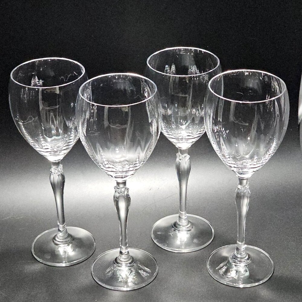 4 Mikasa Spring Petals Wine Glasses 8.25" vintage sculpted stem romantic floral - Picture 5 of 7